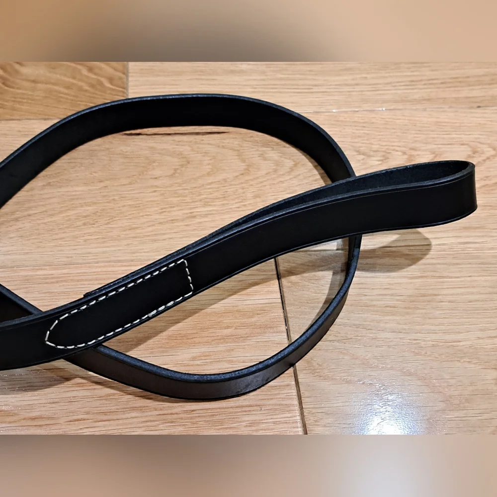 Circle T Black Genuine Leather Dog Leash Large 1